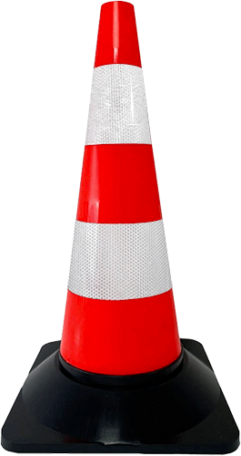 CO81R - Cono segnale polietilene rosso bianco rifrangente