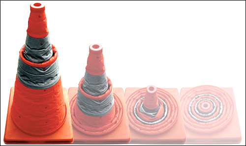 CORV50 - cono retrattile h.cm.60,5 totale con luce comprensivo di custodia