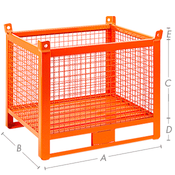 CPLS40A - Contenitore in rete con slitta portata 1000kg