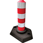 DFR34 - delineatore flessibile cilindrico 3 fasce rifrangenti h. 33 cm.