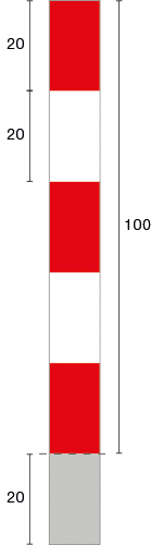 DLA100 - delineatore  di accesso strisce rifr.B/R