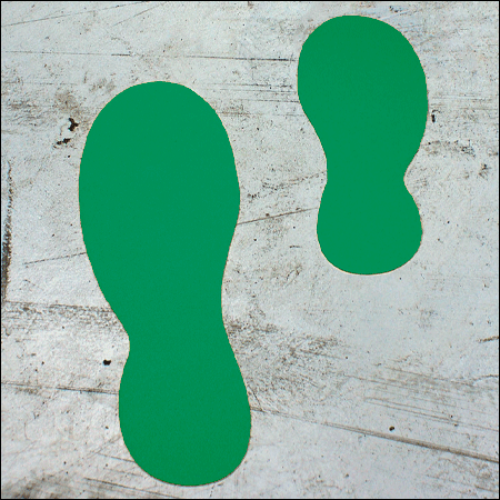 DMO24G - conf.20 orme adesive SAFE IN in PVC dimensioni 240x90 mm colore VERDE