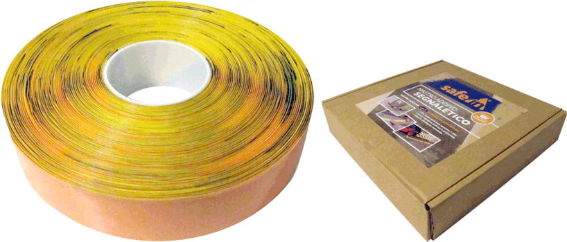 DMS50NY - nastro adesivo SAFE IN in PVC qualita' PREMIUM GIALLO/NERO h 5 cmx30 m