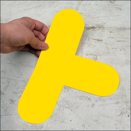 DMT3Y - conf.10 delimitatori ades.pallet a T SAFE IN dim.300x200mm col.GIALLO