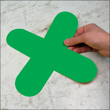 DMX3G - conf.10 delimitatori ades.pallet a X SAFE IN dim.300x300mm col.VERDE