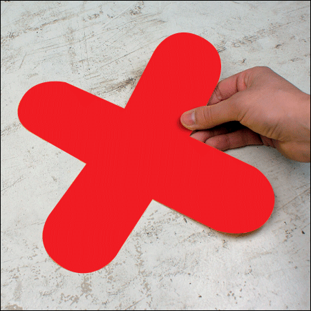 DMX3R - conf.10 delimitatori ades.pallet a X SAFE IN dim.300x300mm col.ROSSO