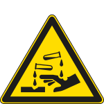 E1105KS - Etichetta adesiva pericolo corrosione EN ISO 7010