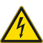 E1107W - Cartello pericolo elettricita'solo simbolo EN ISO 7010