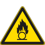 E1118KS - Etichetta adesiva pericolo materiale comburente EN ISO 7010