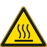E1139WS - Etichetta adesiva pericolo superficie calda EN ISO 7010