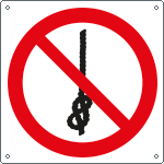 E1307X - cartello divieto annodare la corda solo simbolo EN ISO 7010