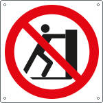 E1341X - cartello divieto vietato spingere solo simbolo EN ISO 7010