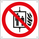 E1347KS - etichetta adesiva vietato l'uso dell'ascensore EN ISO 7010