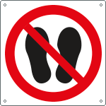 E1348KS - Etichetta adesiva simbolo vietato calpestare o sostare ISO 7010