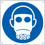 E1353W - Cartello obbligo indossare il respiratore solo simbolo EN ISO 7010
