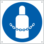 E1383K - Cartello obbligo agganciare le bombole EN ISO 7010