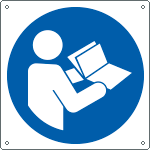 E1393X - Cartello obbligo leggere le istruzioni solo simbolo EN ISO 7010