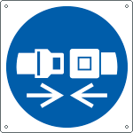 E1394KS - etichetta obbligo indossare cintura sicurezza EN ISO 7010