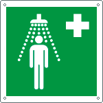 E15102KS - Etichetta adesiva simbolo doccia di emergenza simbolo UNI ISO 7010