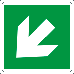 E15105Y - Cartello emergenza freccia diagonale solo simbolo EN ISO 7010