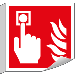 E15117BFLX - Cartello bifacciale flessibile solo simb.Allarme antincend.EN ISO 7010