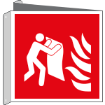 E15121BIX - Cartello bifacciale coperta antifiamma solo simbolo EN ISO 7010