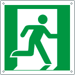 E15153WS - Etichetta emergenza uscita di emergenza a ds solo simbolo EN ISO 7010