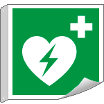 E15156BFLX - Cartello bifacciale flessibile solo simbolo Defibrillatore EN ISO 7010