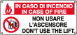 E16135W - Cartello in caso di incendio...2lingue UNI ISO 7010