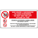 E16140KS - Etichetta adesiva in caso di incendio...3simboli UNI ISO 7010