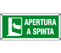 E16144X - cartello apertura a spinta freccia a sinistra