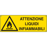 E1711KS - Etichetta adesiva attenzione liquidi infiammabili EN ISO 7010