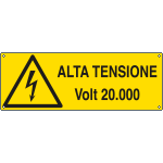 E17120KS - Etichetta adesiva alta tensione Volt.20.000 EN ISO 7010
