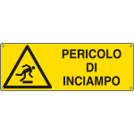E17127KS - Etichetta autoadesivo pericolo di inciampo EN ISO 7010
