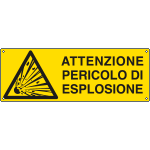 E17130KS - Etichetta attenzione pericolo di esplosione EN ISO 7010