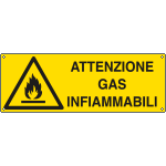 E1713K - Cartello pericolo attenzione gas infiammabili EN ISO 7010