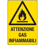 E1713X - Cartello pericolo attenzione gas infiammabili EN ISO 7010