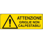 E17142KS - Etichetta adesiva attenzione griglie non calpestabili EN ISO 7010
