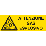 E1714KS - Etichetta adesiva pericolo attenzione gas esplosivo EN ISO 7010