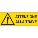 E17153KS - Etichetta adesiva attenzinoe alla trave EN ISO 7010