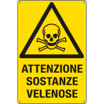 E1718X - Cartello pericolo attenzione sostanze velenose EN ISO 7010