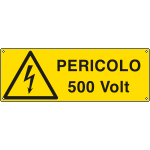 E1740KS - Etichetta adesiva pericolo 500 Volt. EN ISO 7010