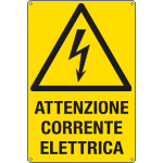 E1743X - Cartello pericolo attenzione corrente elettrica EN ISO 7010