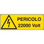 E1744KS - Etichetta adesiva pericolo 22000 volt EN ISO 7010