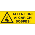 E1751KS - Etichetta adesiva attenzione carichi sospesi EN ISO 7010