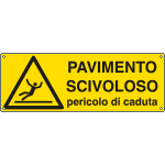 E1759KS - Etichetta adesiva pavimento scivoloso pericolo caduta EN ISO 7010