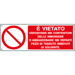 E18022KS - Etichetta adesiva vietato depositare nei contenitori etc.EN ISO 7010