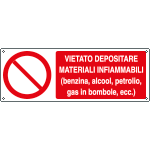 E18027K - Cartello vietato depositare materiale infiammabile EN ISO 7010