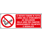 E18035H - Cartello divieto fumare in tutta area stabilimento EN ISO 7010