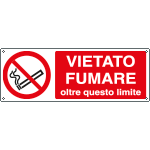 E1803KS - Etichetta adesiva vietato fumare oltre questo limite EN ISO 7010